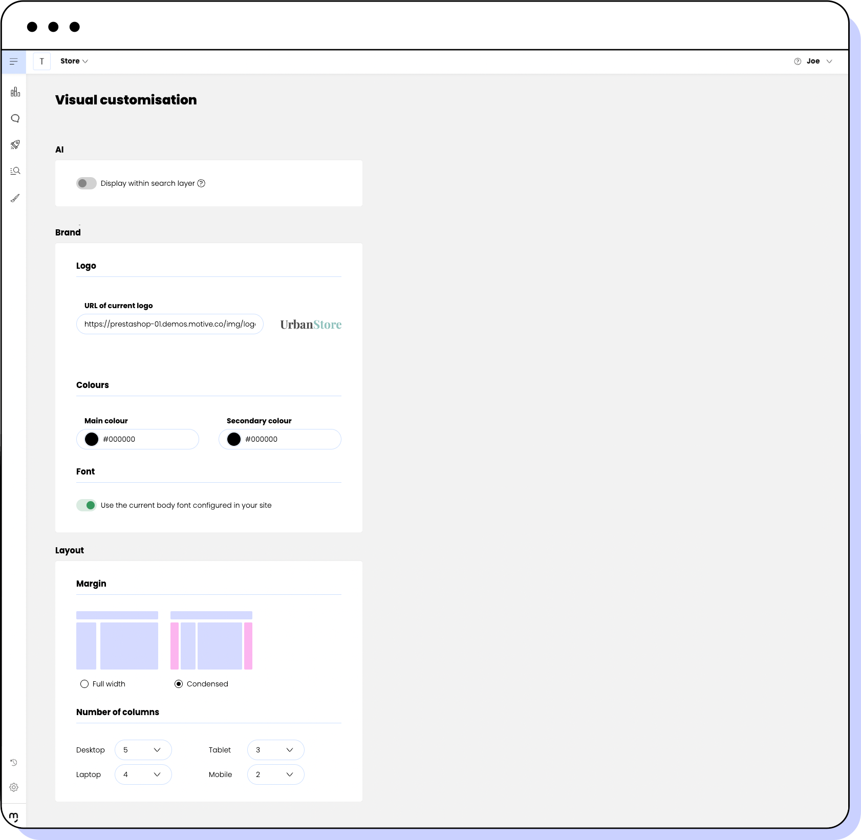 Visual Customisation