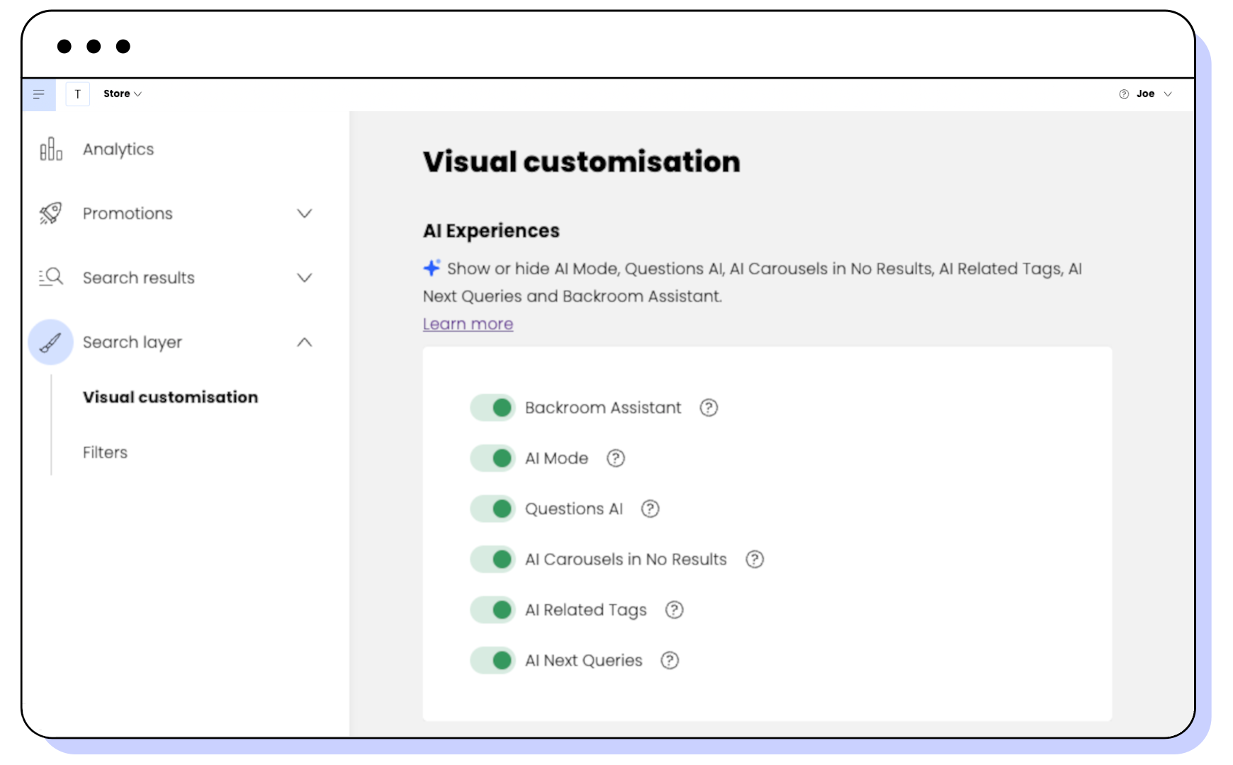 Visual Customisation