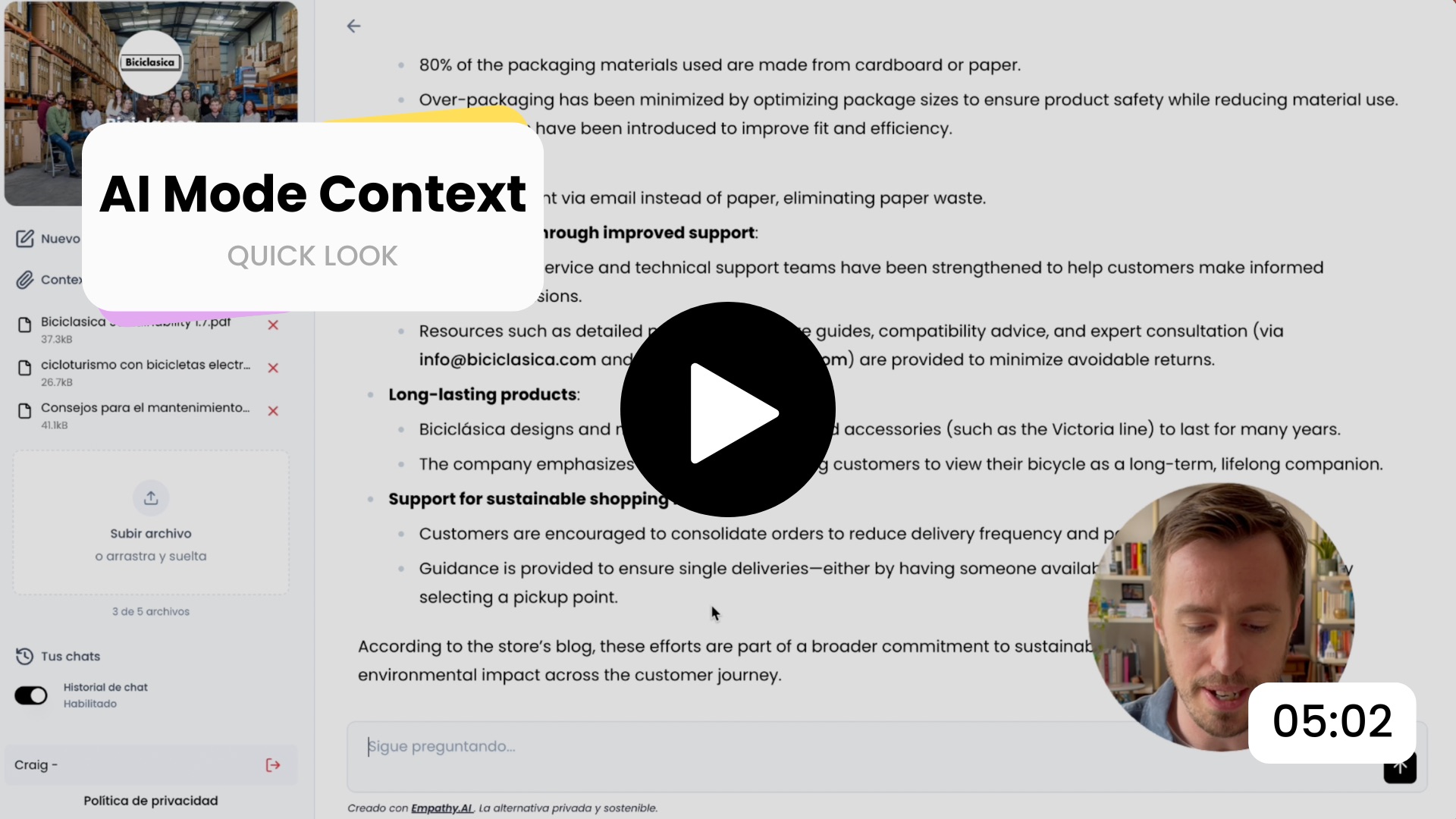 Upload documents to AI Mode
